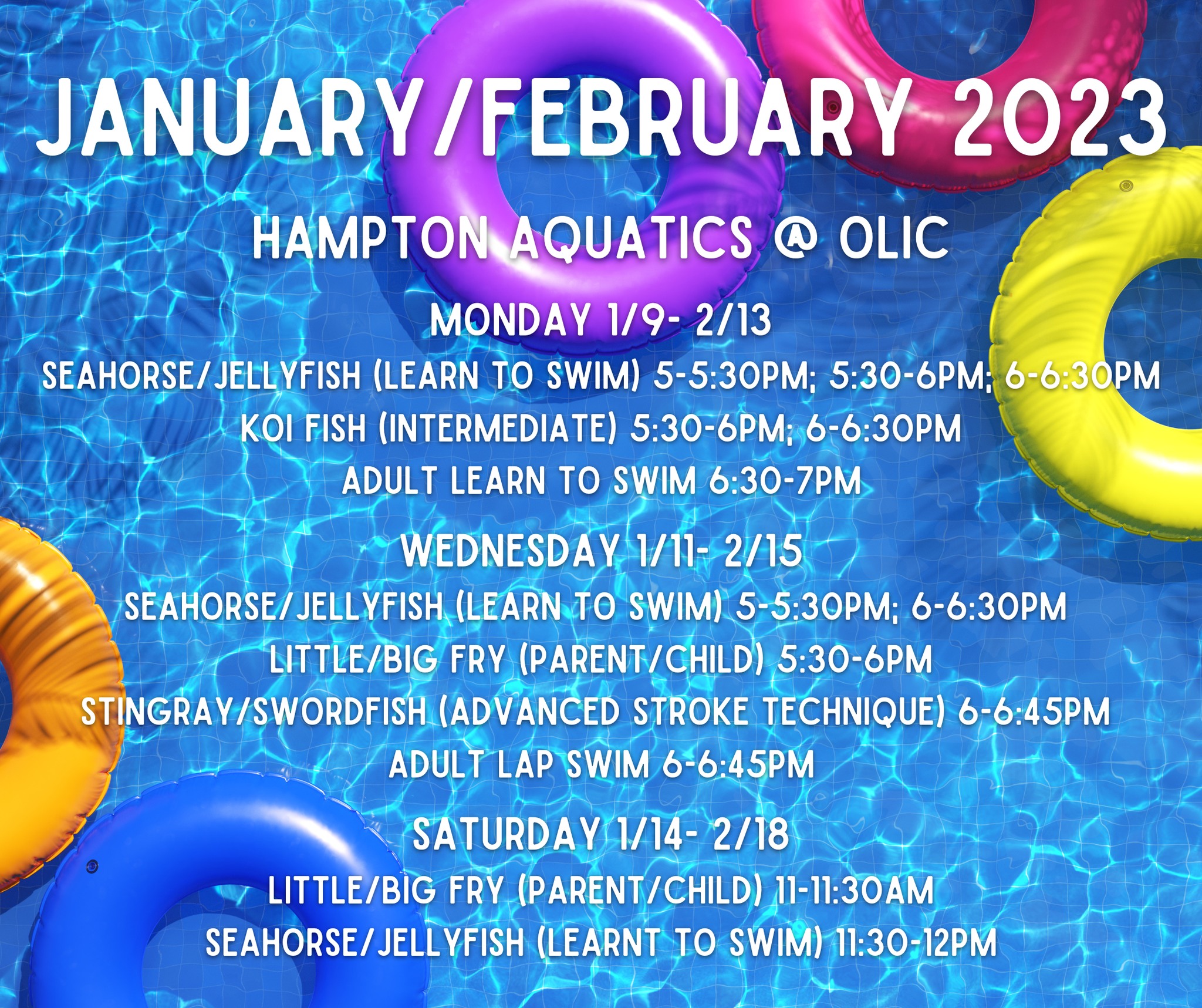 Pool Schedule Oaklawn Hospital